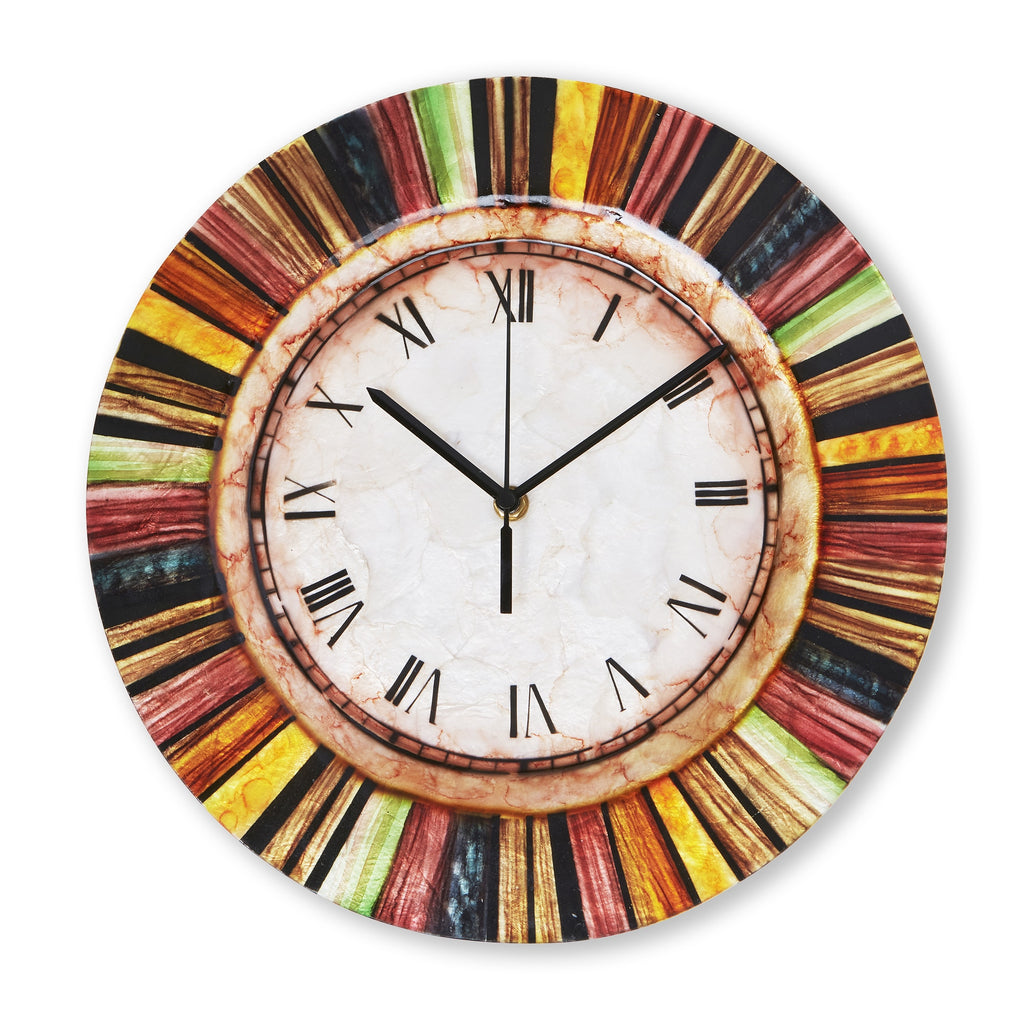 Clock Wall Decor Multicolor Face
