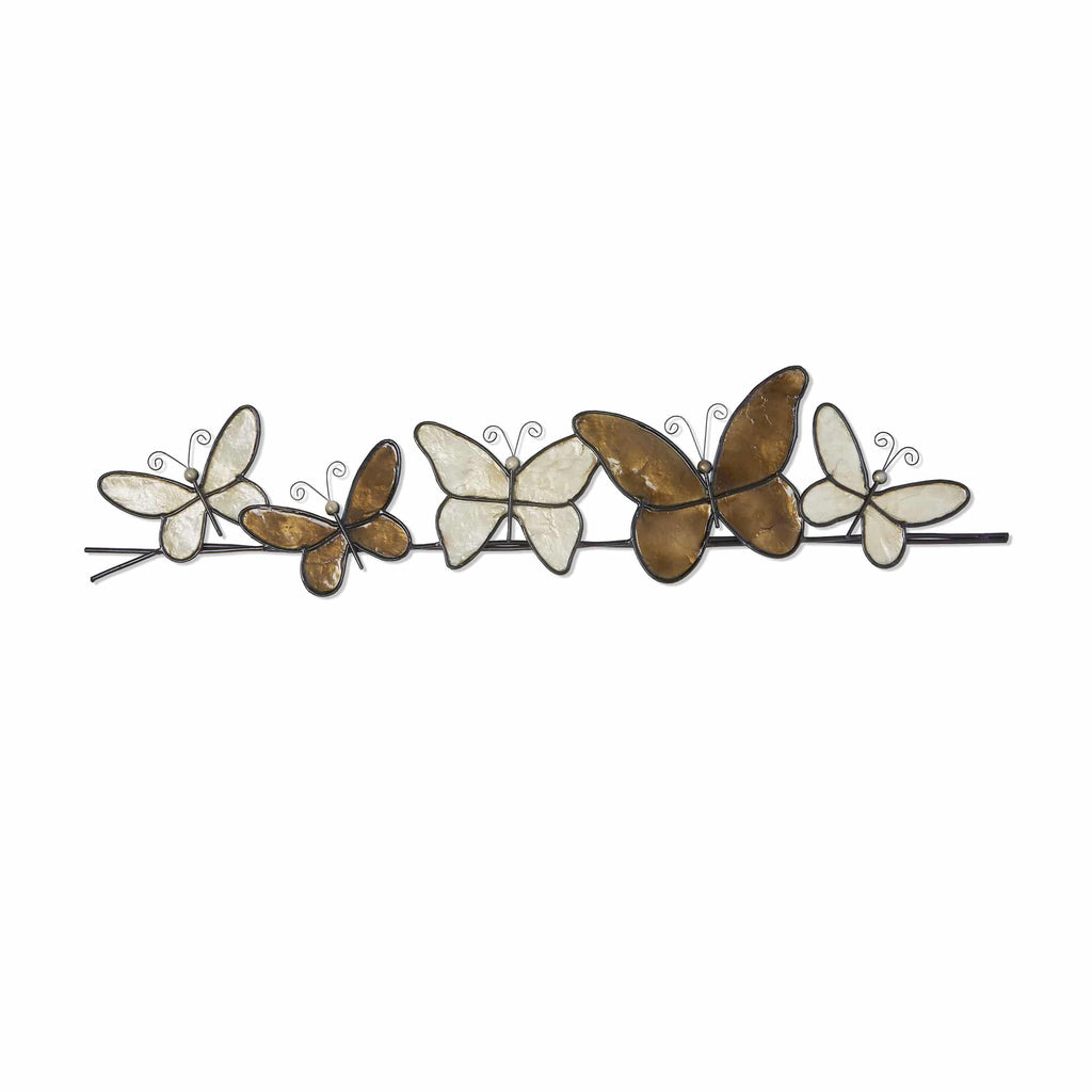Butterflies On A Wire Wall Decor Brown