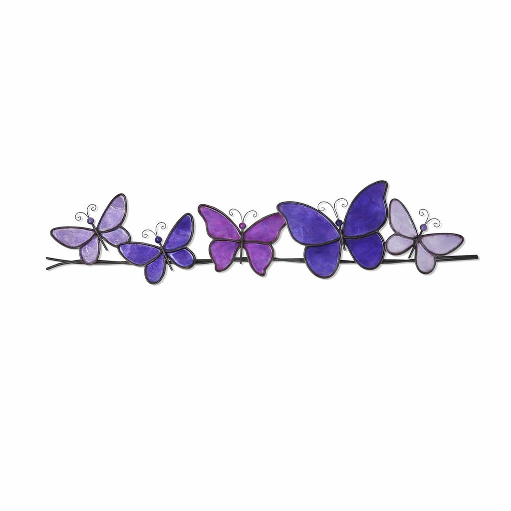 Butterflies On A Wire Wall Decor Purple