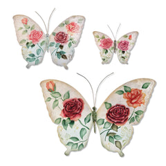 Butterfly Wall Decor White And Pink Set Of Three