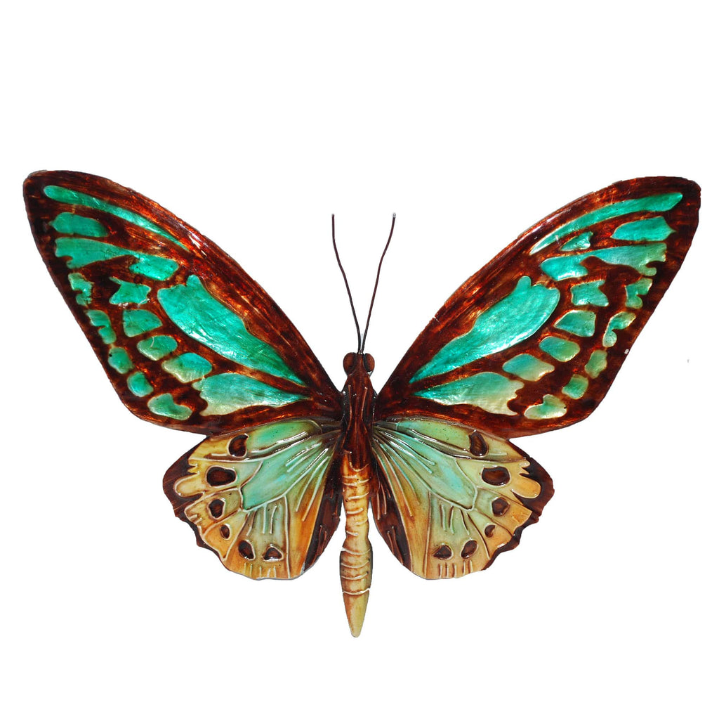 Butterfly Wall Decor Aqua And Gold