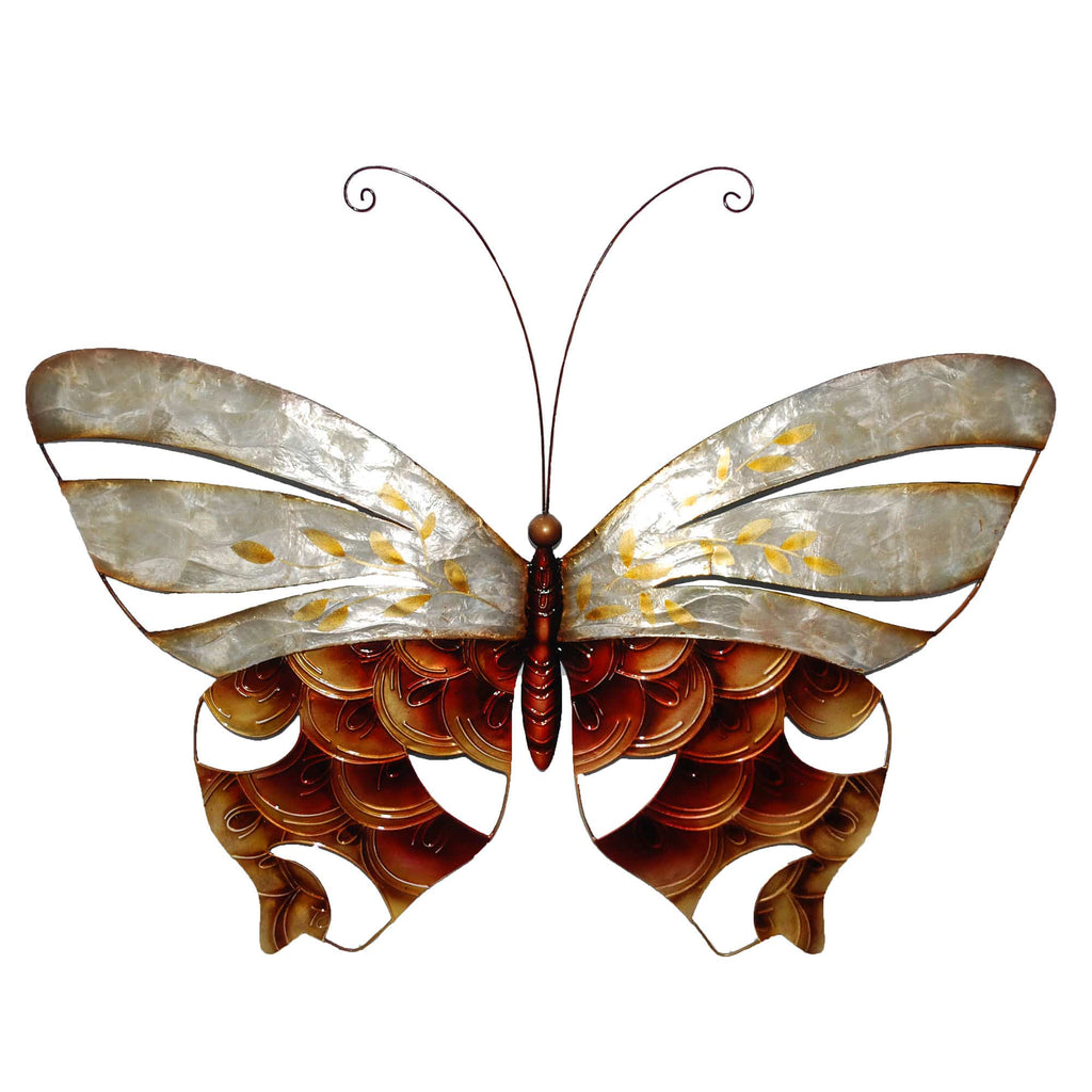 Butterfly Wall Decor Pearl And Copper Scaling