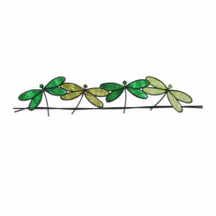 Dragonflies On A Wire Green