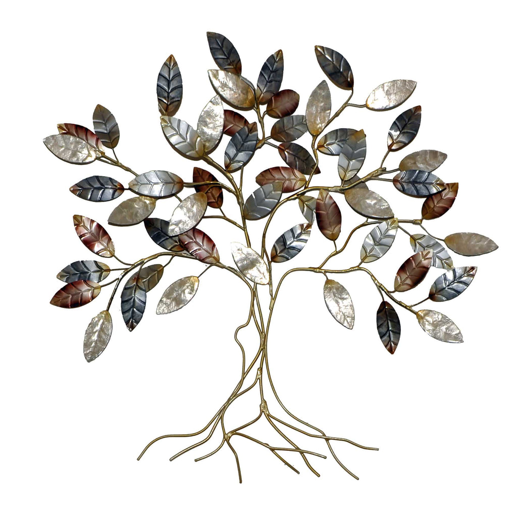 Leafed Tree Wall Decor Cool Color
