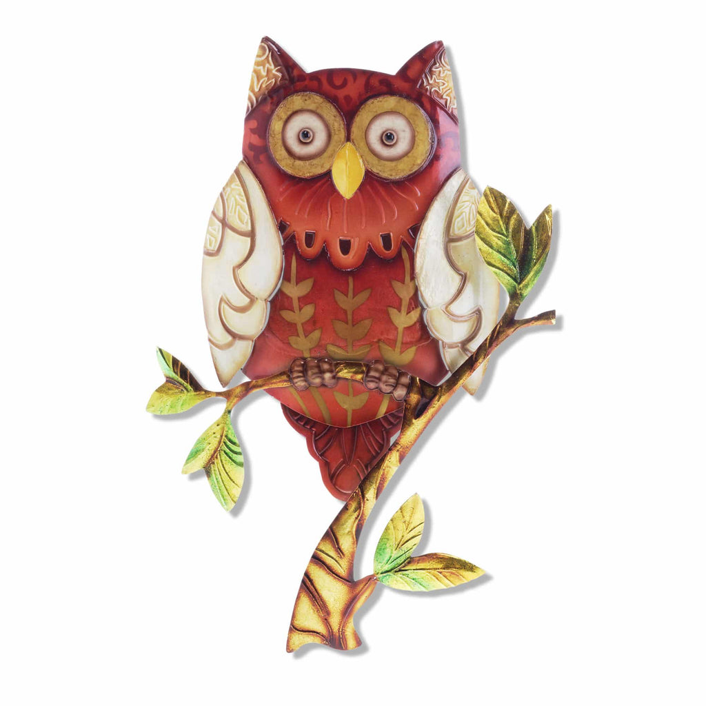 Owl Wall Decor Red