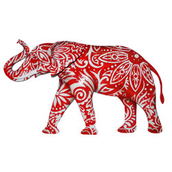 Wall Decor - Elephant, Red