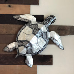 Wall Turtle Checkered Pewter