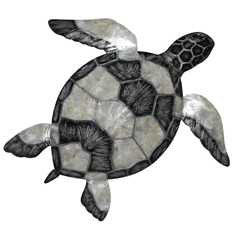 Wall Turtle Checkered Pewter