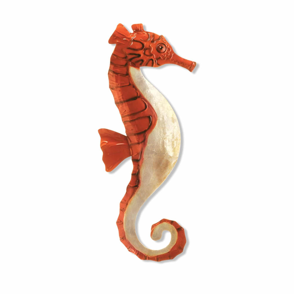 Seahorse Wall Decor Red And Pearl