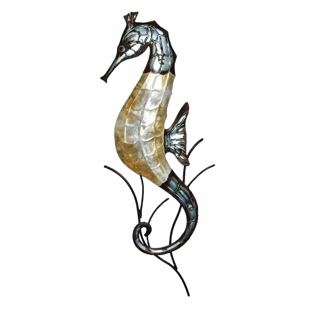 Seahorse Wall Decor Gray And Pearl
