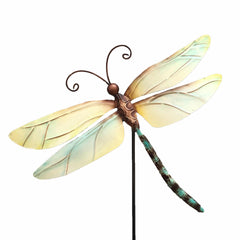Garden Stake Pearl Dragonfly