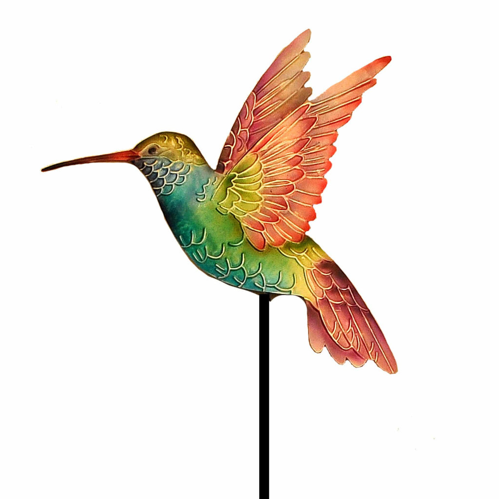 Garden Stake Rainbow Hummingbird