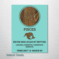 Zodiac Wall Hanging - Pisces, Island Oasis