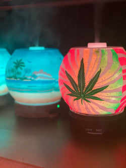 Handcrafted Ultrasonic Essential Oil Diffusers (Rasta Pot Leaf)