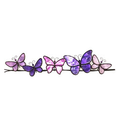 Butterflies on a Wire Wall Art, Purple