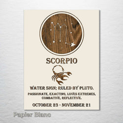 Zodiac Wall Hanging - Scorpio, Papier Blanc