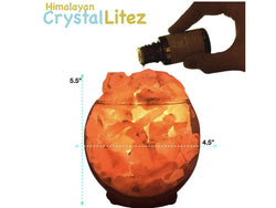 Himalayan Aromatherapy Salt Lamp with UL Listed Dimmer Cord (Clear Sphere)