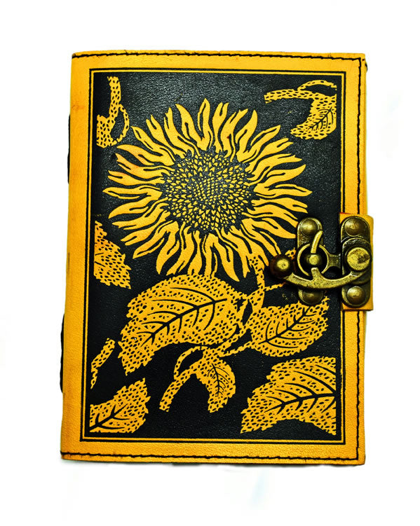 Sunflower Leather Embossed Journal