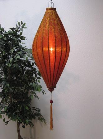 Silk and Bamboo Lantern Oval 4'