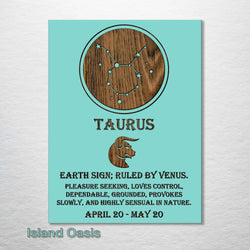 Zodiac Wall Hanging - Taurus, Island Oasis