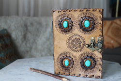 Turquoise Stone Leather Journal
